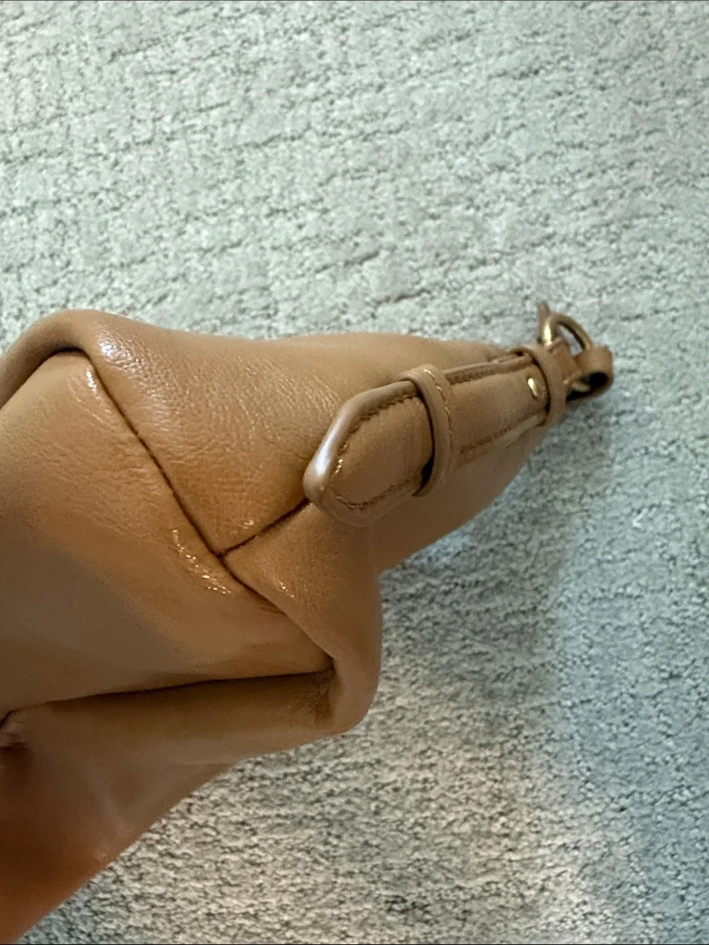 Zara Cognac Leather Shoulder Bag with Front Pocket